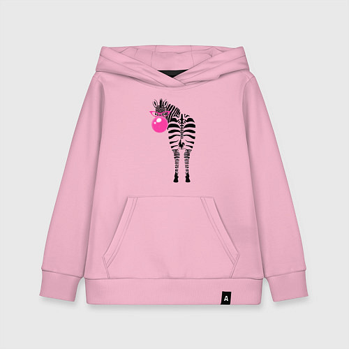 Детская толстовка-худи Зебра в розовых очках / Светло-розовый – фото 1