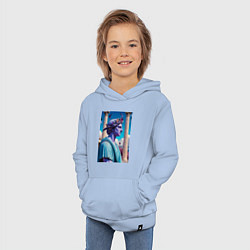 Толстовка детская хлопковая Античный герой и архитектура, цвет: мягкое небо — фото 2