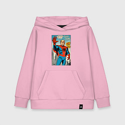 Толстовка детская хлопковая Spider-Trump - retro, цвет: светло-розовый