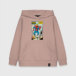 Толстовка детская хлопковая Spider-Trump - ai art fantasy, цвет: пыльно-розовый