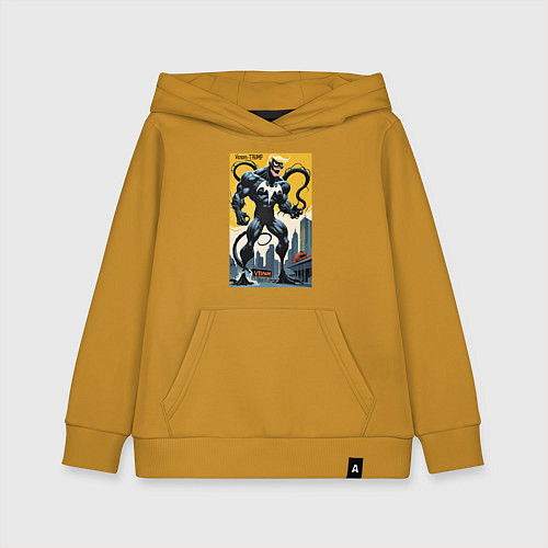 Детская толстовка-худи Trump-Venom superhero - ai art fantasy / Горчичный – фото 1