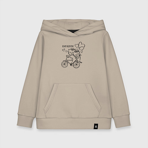 Детская толстовка-худи Будь моим Валентином / Миндальный – фото 1