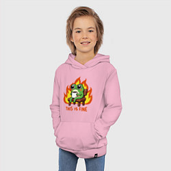 Толстовка детская хлопковая Frog - this is fine, цвет: светло-розовый — фото 2