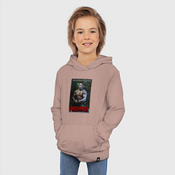 Толстовка детская хлопковая Арнольд Шварценеггер - хищник, цвет: пыльно-розовый — фото 2