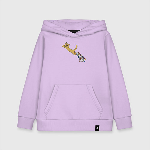 Детская толстовка-худи Кошачьи сердечки / Лаванда – фото 1