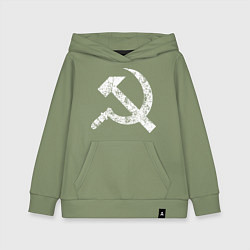 Толстовка детская хлопковая Серп и молот символ, цвет: авокадо