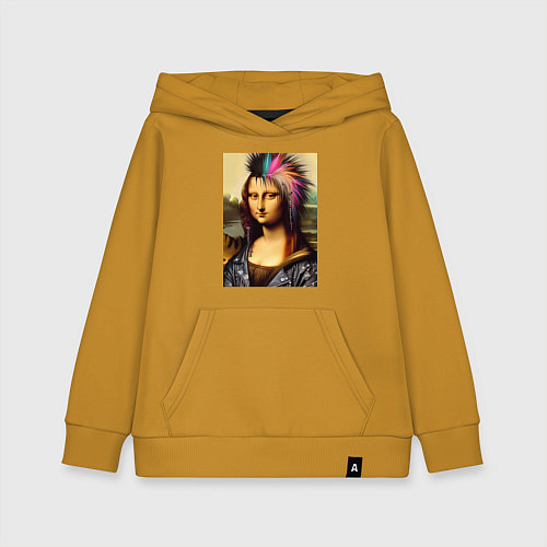 Детская толстовка-худи Mona Lisa - punks not dead / Горчичный – фото 1