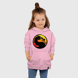 Толстовка детская хлопковая Mortal kombat logo, цвет: светло-розовый — фото 2