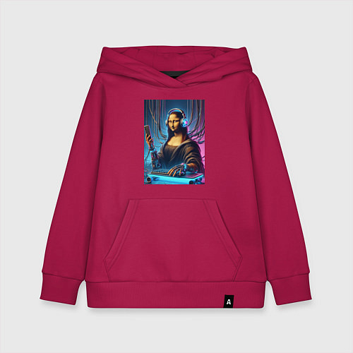Детская толстовка-худи Mona Lisa cyberpunk - fantasy / Маджента – фото 1