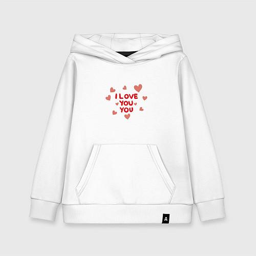 Детская толстовка-худи I love / Белый – фото 1