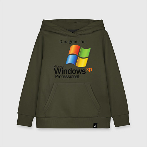 Детская толстовка-худи Предназначен для windows xp / Хаки – фото 1