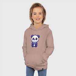Толстовка детская хлопковая Геймер панда, цвет: пыльно-розовый — фото 2