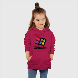 Толстовка детская хлопковая Предназначен для windows 98, цвет: маджента — фото 2