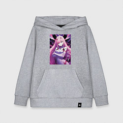 Толстовка детская хлопковая Zero two Darling in the Franxx - ai art, цвет: меланж