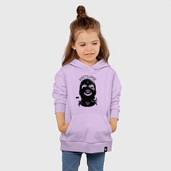 Толстовка детская хлопковая Девушка с улыбкой в маске, цвет: лаванда — фото 2