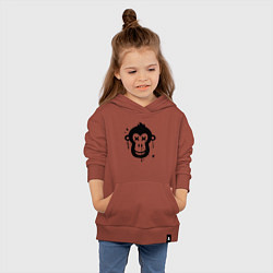 Толстовка детская хлопковая Чернильная обезьянка, цвет: кирпичный — фото 2