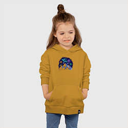 Толстовка детская хлопковая Космос над горами, цвет: горчичный — фото 2