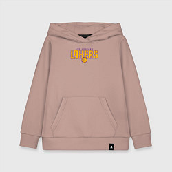 Толстовка детская хлопковая Team Los Angeles Lakers, цвет: пыльно-розовый