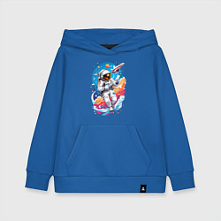 Толстовка детская хлопковая Космонавт в небе, цвет: синий