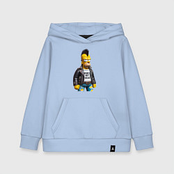 Толстовка детская хлопковая The harsh Homer Simpson - punks not dead, цвет: мягкое небо