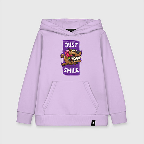 Детская толстовка-худи Просто улыбнись / Лаванда – фото 1