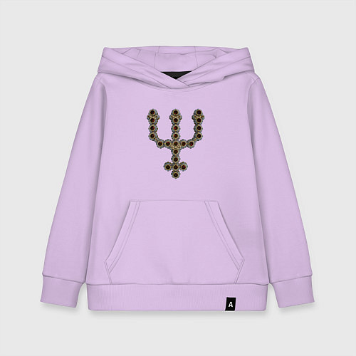 Детская толстовка-худи Astrological symbol planet neptune metal antique / Лаванда – фото 1