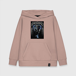 Толстовка детская хлопковая Metallica thrash metal style - wolf, цвет: пыльно-розовый