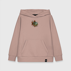 Толстовка детская хлопковая Забавная карикатурная рыба, цвет: пыльно-розовый