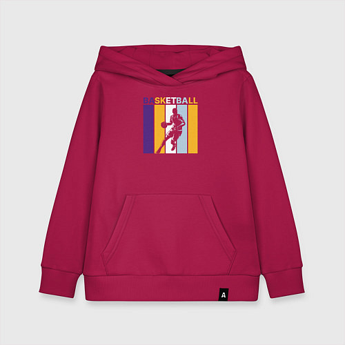 Детская толстовка-худи Play basketball / Маджента – фото 1