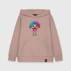 Толстовка детская хлопковая Cartoon clown colorful, цвет: пыльно-розовый