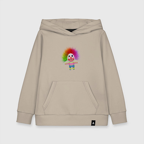 Детская толстовка-худи Клоун мультфильм разноцветный / Миндальный – фото 1