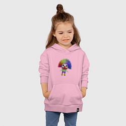 Толстовка детская хлопковая Cartoon clown colorful hair, цвет: светло-розовый — фото 2