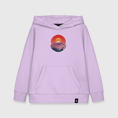 Детская толстовка-худи Гора Фудзи с сакурой / Лаванда – фото 1