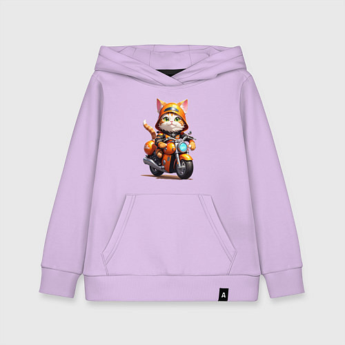 Детская толстовка-худи Мотокотик / Лаванда – фото 1