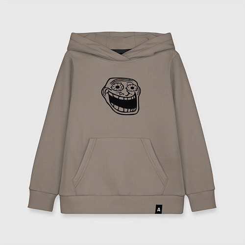 Детская толстовка-худи Омега тролл фейс мем / Утренний латте – фото 1