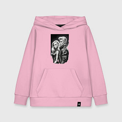 Толстовка детская хлопковая Барби и Кен - киберпанк эскиз, цвет: светло-розовый