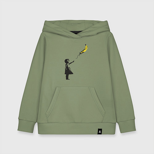 Детская толстовка-худи Девочка и банан / Авокадо – фото 1