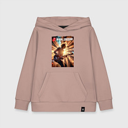 Толстовка детская хлопковая Mick Jagger - lead singer of The Rolling Stones, цвет: пыльно-розовый