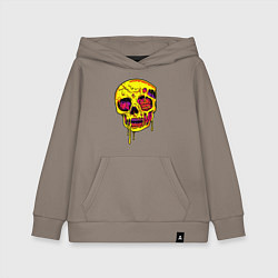 Толстовка детская хлопковая Желтый растекшийся череп, цвет: утренний латте