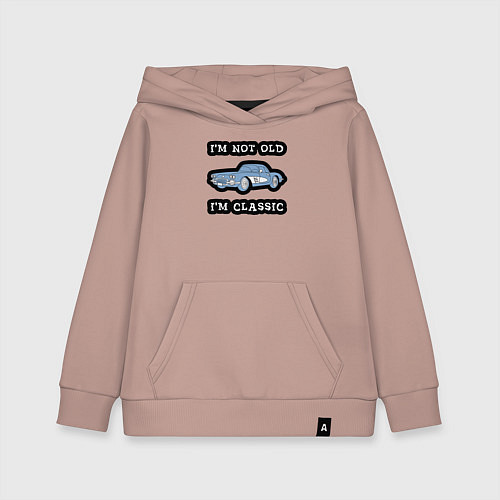 Детская толстовка-худи Я не старый, я классический / Пыльно-розовый – фото 1