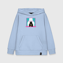 Толстовка детская хлопковая Мишка в окошке, цвет: мягкое небо