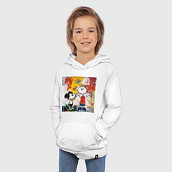 Толстовка детская хлопковая Граффити Снупи, цвет: белый — фото 2