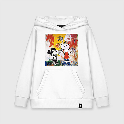 Детская толстовка-худи Граффити Снупи / Белый – фото 1