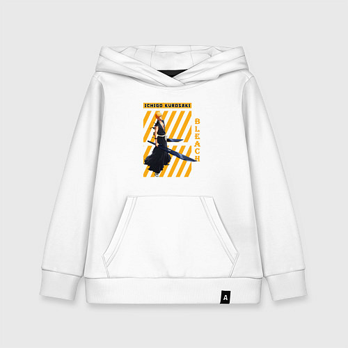 Детская толстовка-худи Блич Ичиго Куросаки мечи / Белый – фото 1