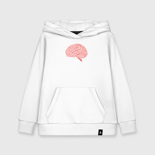 Детская толстовка-худи Мозг иллюстрация / Белый – фото 1