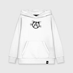 Толстовка детская хлопковая Cat anarchy, цвет: белый