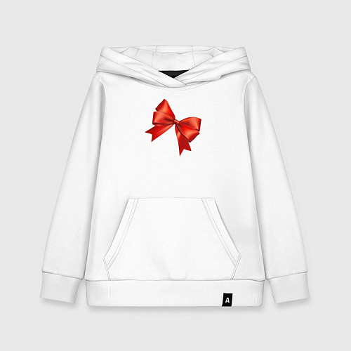 Детская толстовка-худи Красный бантик / Белый – фото 1