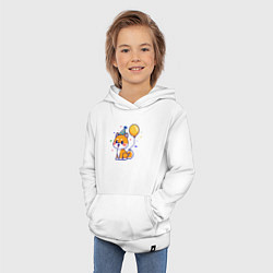 Толстовка детская хлопковая Праздничная собачка, цвет: белый — фото 2