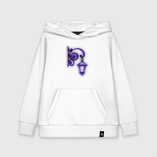 Детская толстовка-худи Фиолетовый уличный фонарь / Белый – фото 1