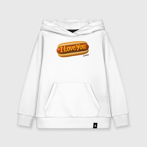 Детская толстовка-худи Hot dog I love you / Белый – фото 1